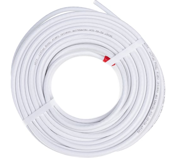 Изображение товара Коаксиальный кабель DORI RG-6 U белый CCA 50м, шт 1126-1