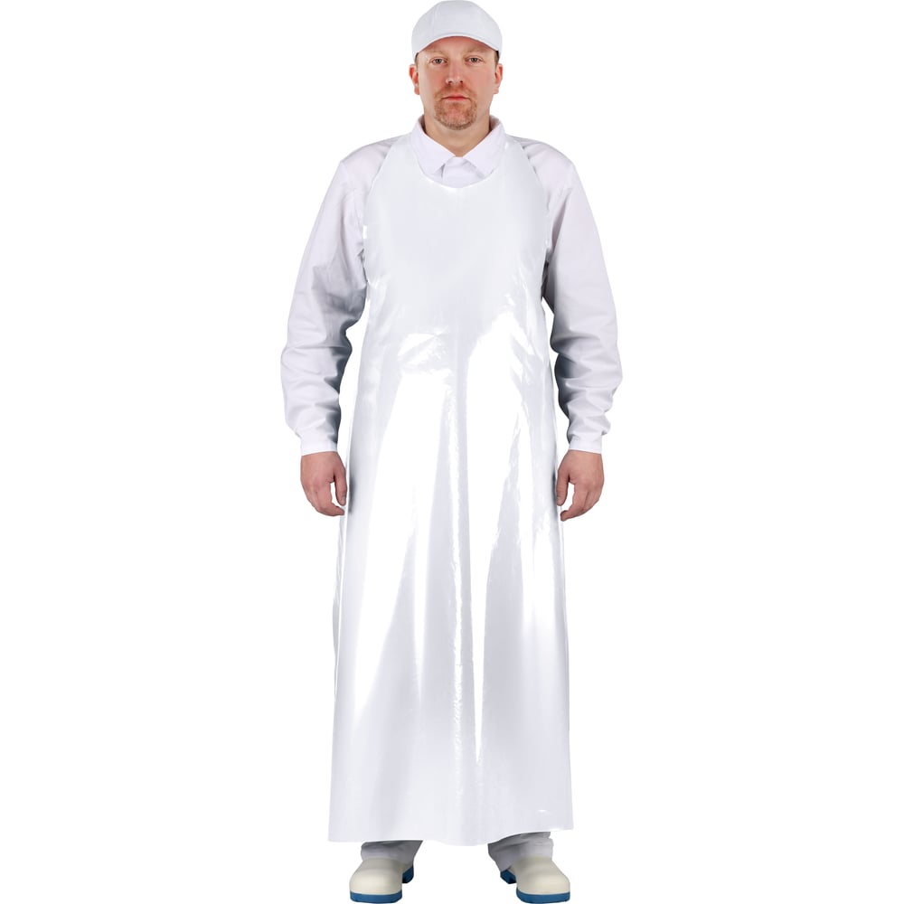 Изображение товара Промышленный передник POLYPRO белый 114 см 150 мкр защитный химический