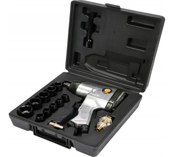 Изображение товара Пневмогайковерт VOREL 1/2" с набором головок 81101