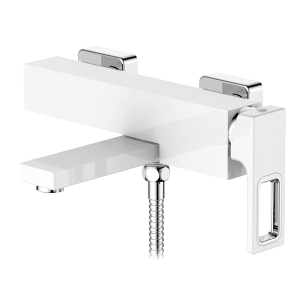 Изображение товара Современный однорычажный смеситель для ванны GERHANS K13027W белый матовый