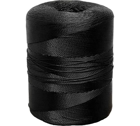 Изображение товара Нить полиамидная крученая капроновая для вязания сетей truEnergy 187x1x2, черная, бобина 800 г 12001