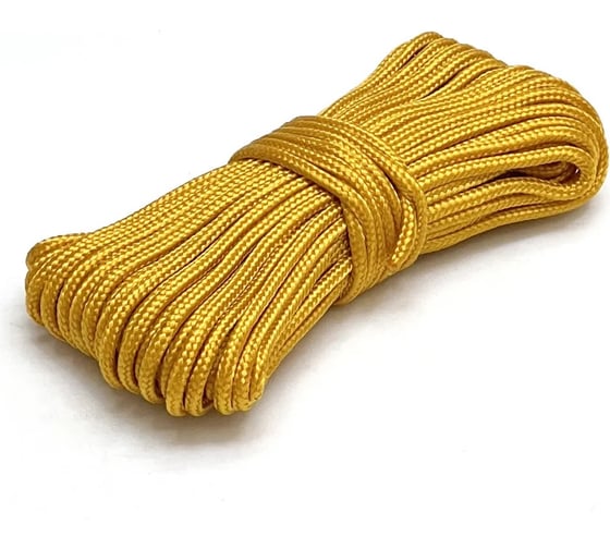 Изображение товара Шнур паракорд полиамидный truEnergy 2 мм, с сердечником "3 нити", золотой, моток 10 м 12763