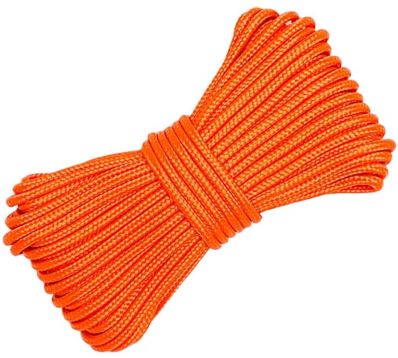 Изображение товара Шнур паракорд полиамидный truEnergy 2 мм, с сердечником "3 нити", оранжевый, моток 10 м 12767