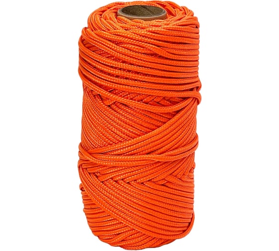 Изображение товара Шнур паракорд полиамидный truEnergy 2 мм, с сердечником "3 нити", оранжевый, бобина 50 м 12768