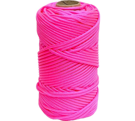 Изображение товара Шнур паракорд полиамидный truEnergy 2 мм, с сердечником "3 нити", розовый, бобина 50 м 12770