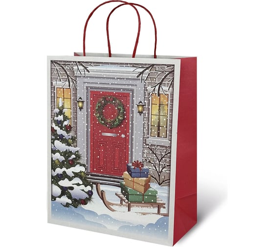 Изображение товара Пакет подарочный Золотая сказка КОМПЛЕКТ 10 штук новогодний 26x32x13см, Сочельник 592130