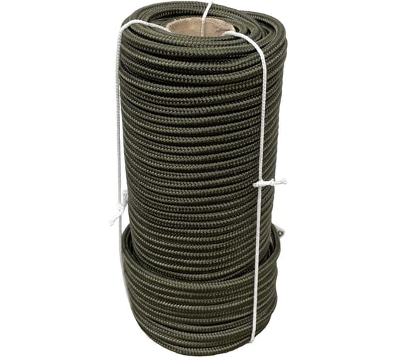 Изображение товара Шнур полиамидный плетеный truEnergy с сердечником, 6 мм, хаки, бобина 50 м 12486
