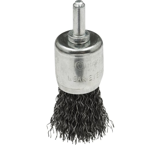 Изображение товара Щетка концевая, гофрированная для дрелей № 181 Мастер 12 мм, хв-к 6 мм, RPM 4500 S 0.3 мм, 150 шт Профоснастка 20205000