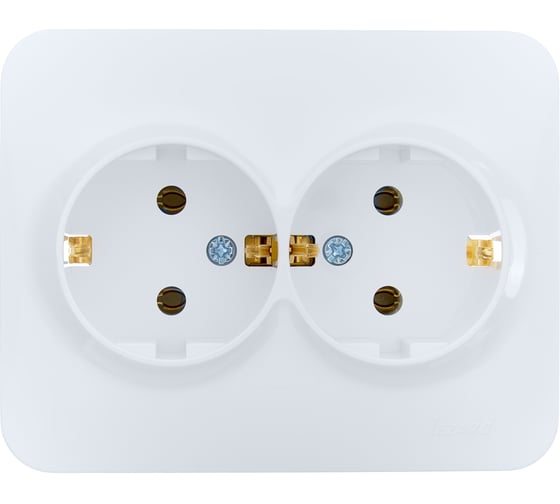 Изображение товара Розетка двойнаяLezard ASTI с/з ПБТ белая 7081-0200-127B