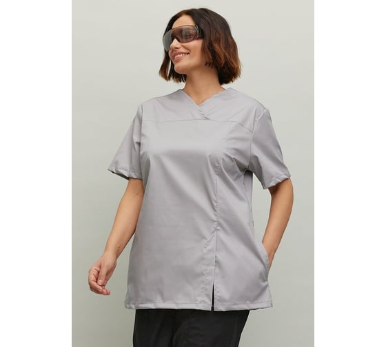 Изображение товара Блуза женская ООО ГУП Бисер Вена серый, размер 48-50, рост 170-176 4660391414266