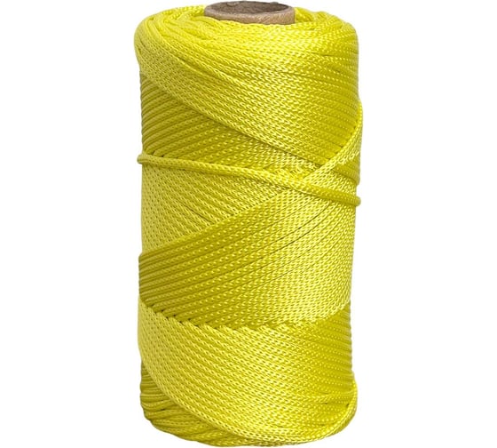 Изображение товара Шнур полиэфирный вязаный truEnergy без сердечника, 2 мм, желтый, бобина 100 м 12798