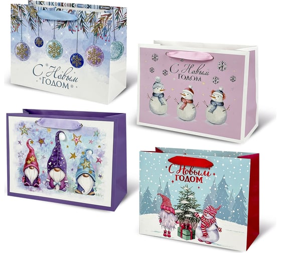 Изображение товара Пакет подарочный Золотая сказка НАБОР 4 штуки новогодний 27x20x11см, Artpaper Wide 1 592118