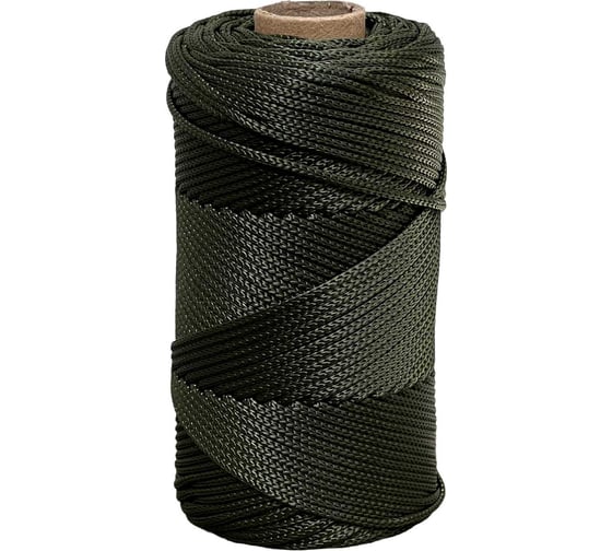 Изображение товара Шнур полиэфирный вязаный truEnergy без сердечника, 2 мм, темно-зеленый, бобина 100 м 12830
