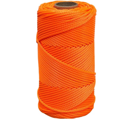 Изображение товара Шнур полиэфирный вязаный truEnergy без сердечника, 2 мм, оранжевый, бобина 100 м 12797