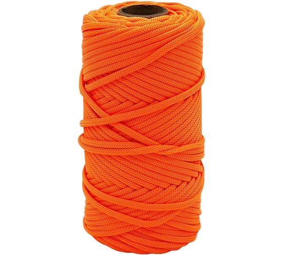 Изображение товара Шнур полиэфирный вязаный truEnergy без сердечника, 3 мм, оранжевый, бобина 50 м 12848