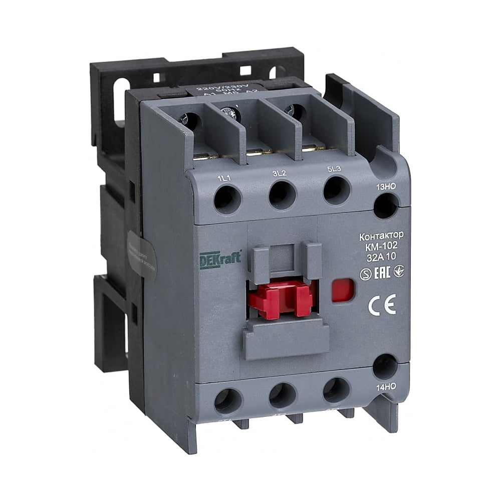 Изображение товара Контактор Dekraft КМ102-032А-024-01 AC-3 AC-4 мощностью 15 кВт 32 А монтажная плата Изображение товара Контактор Dekraft КМ102-032А-024-01 AC-3 AC-4 мощностью 15 кВт 32 А монтажная плата