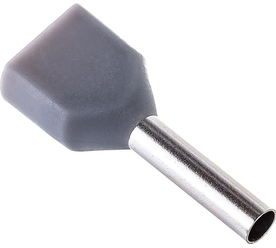 Изображение товара Наконечник Navigator 61 038 NET-E2-0.75-8-B50 НШВИ2, серый, 2 провода 50шт/упак 61038