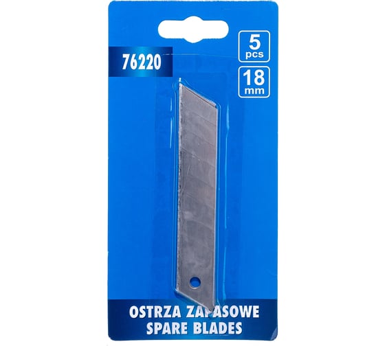 Изображение товара Набор лезвий 18 мм 5 шт. для ножей 76180,76181,76182,76183,76185 VOREL 76220