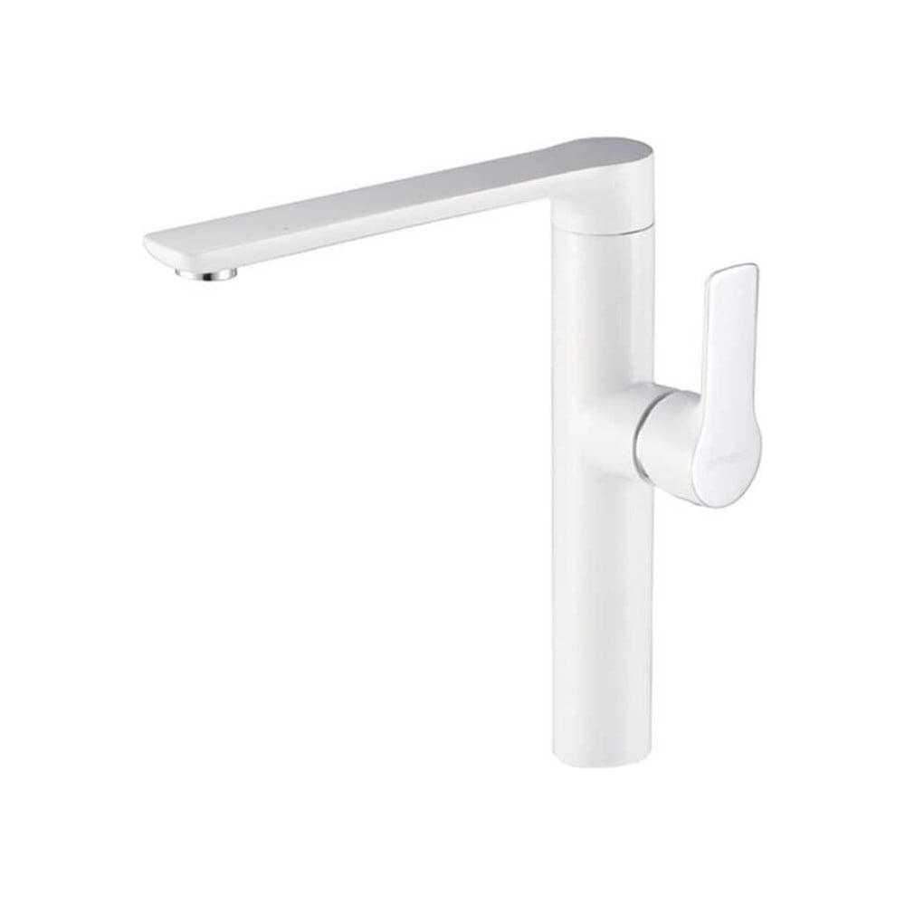 Изображение товара Современный белый смеситель для кухни Gerhans K14015W с поворотным изливом