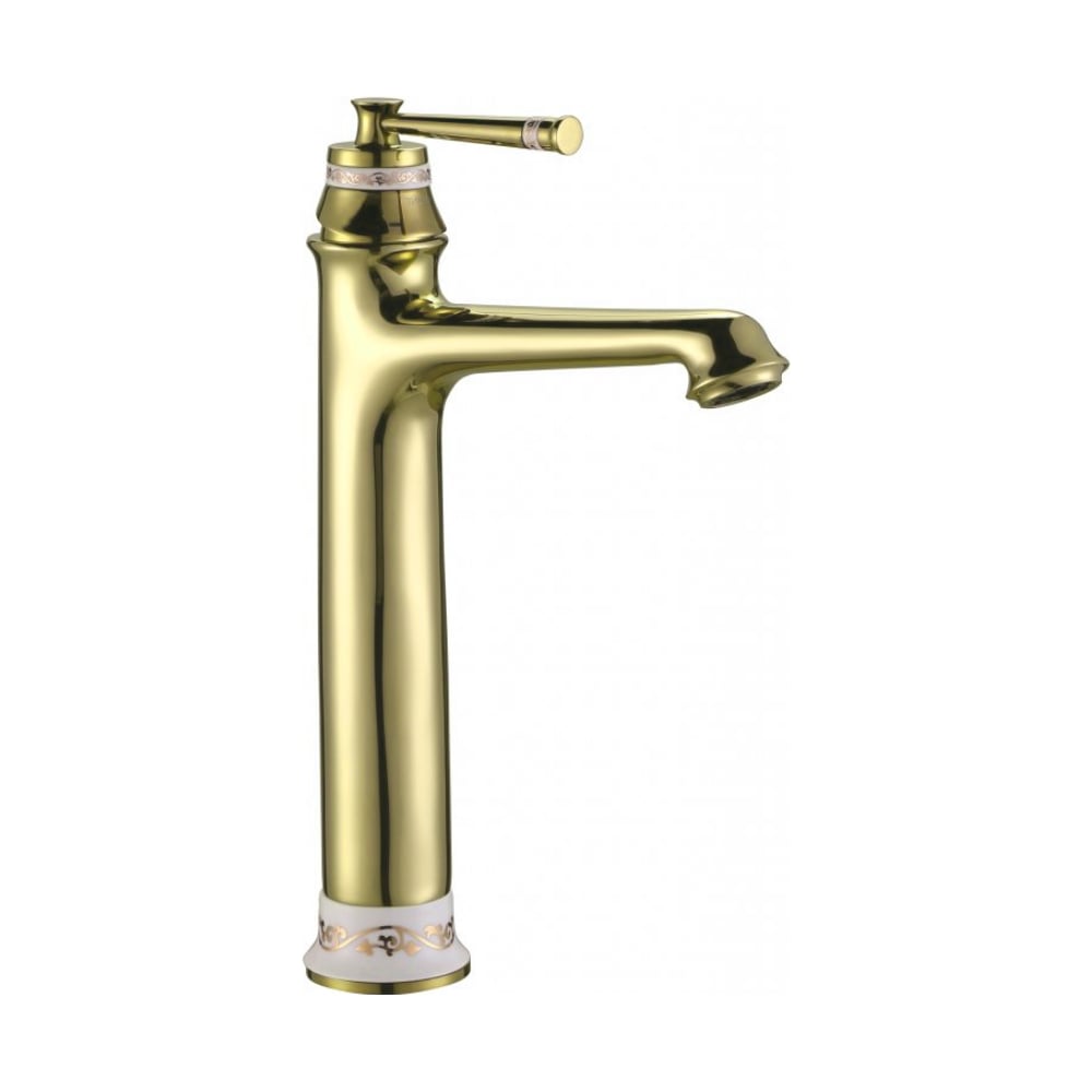 Изображение товара Смеситель для раковины Gerhans K11120G с золотым покрытием, однорычажный, круглый стиль