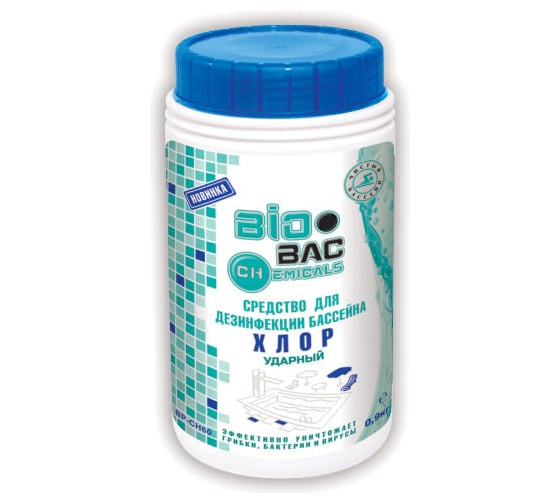 Изображение товара Средство BIOBAC для дезинфекции бассейнов, ударный, 1 кг BP-CH60