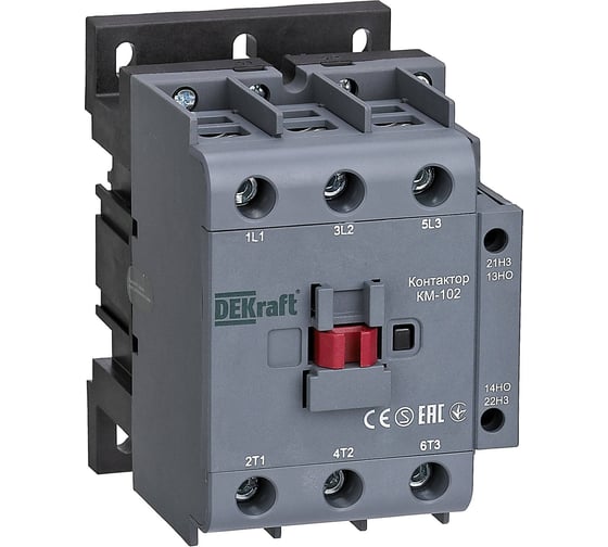 Изображение товара Контактор АСЗ DEKraft КМ-102, 3 Р, 80 А, 1НО+1НЗ, 36 В 22330DEK
