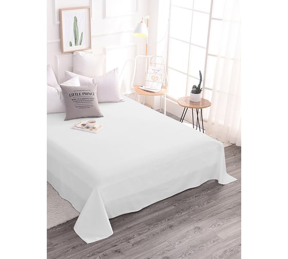 Изображение товара Простынь MONA LIZA 505023/01 180*215, сатин, white 4640033684691