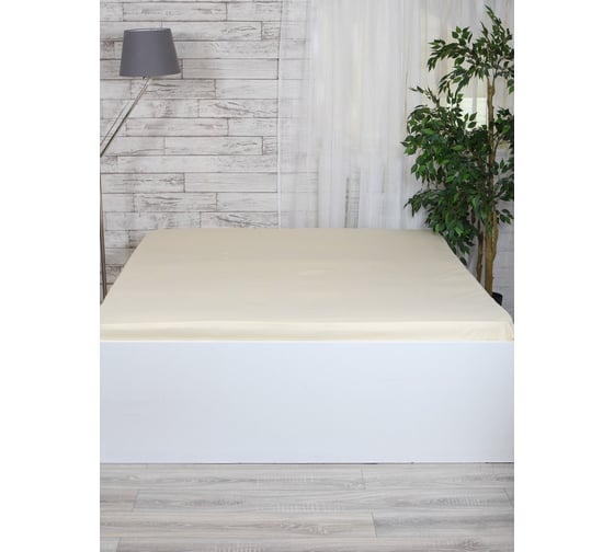 Изображение товара Простынь MONA LIZA 505034/02 на резинке, 180*200*25, сатин, milky 4640033685643