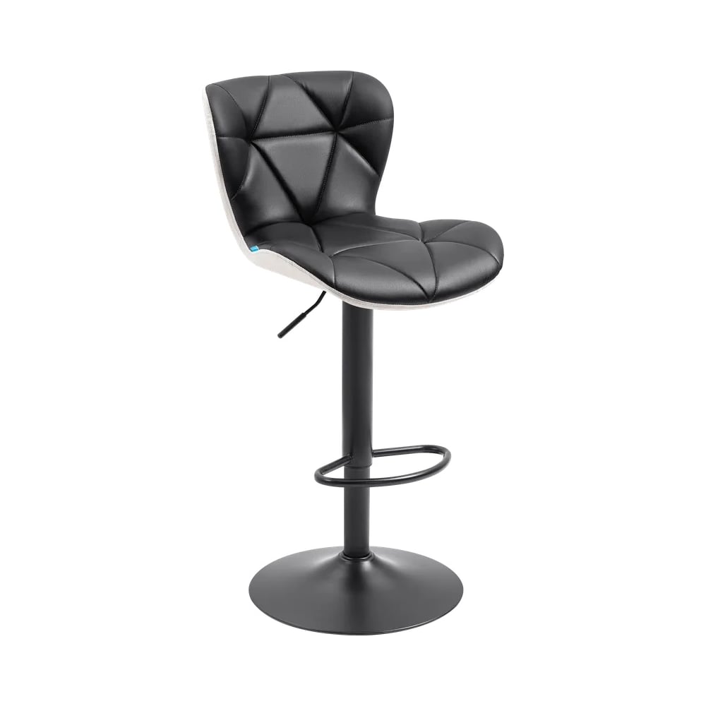 Изображение товара Барный стул DEFENDER Geneva черно-белый с регулировкой высоты и подставкой для ног