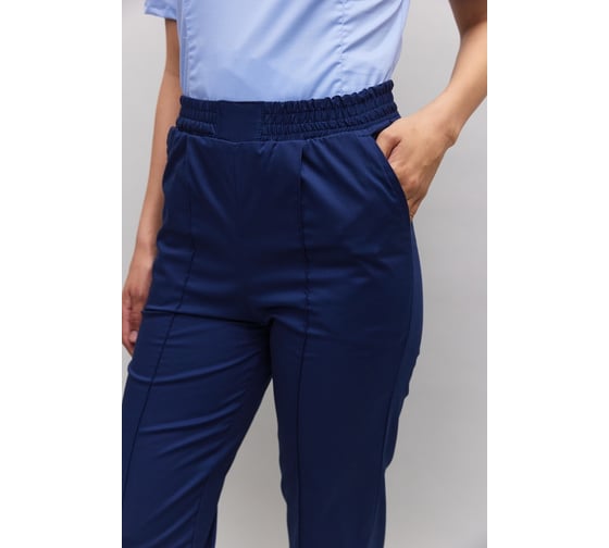 Изображение товара Брюки женские ООО ГУП Бисер Вена синий, размер 52-54, рост 170-176 4660391413702