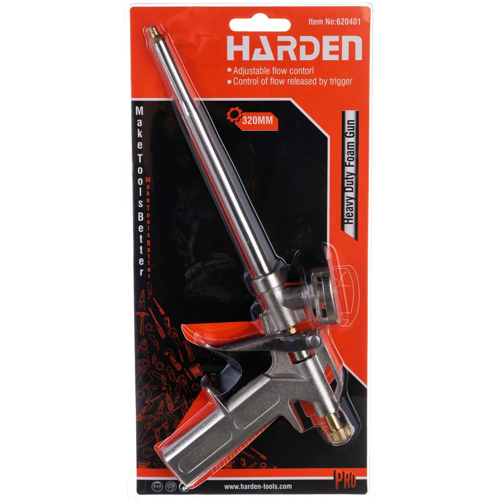 Профессиональный пистолет для монтажной пены Harden профессиональный разводной ключ harden