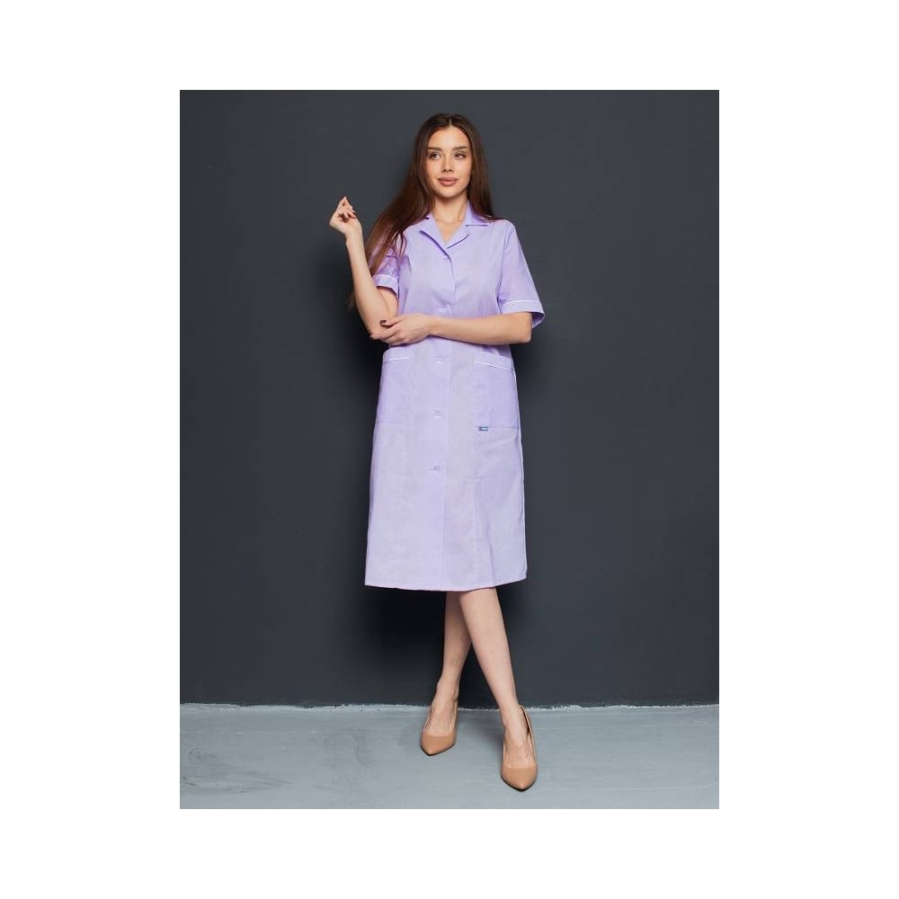 Изображение товара Халат женский сиреневый классика-лайт из хлопка 52-54 см