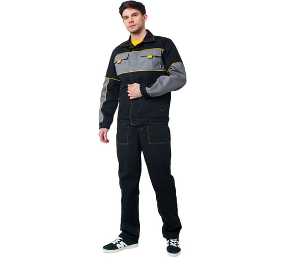 Изображение товара Костюм ООО ГУП Бисер Автотор черный/серый/желтый, размер 48-50, рост 170-176 4620202847379