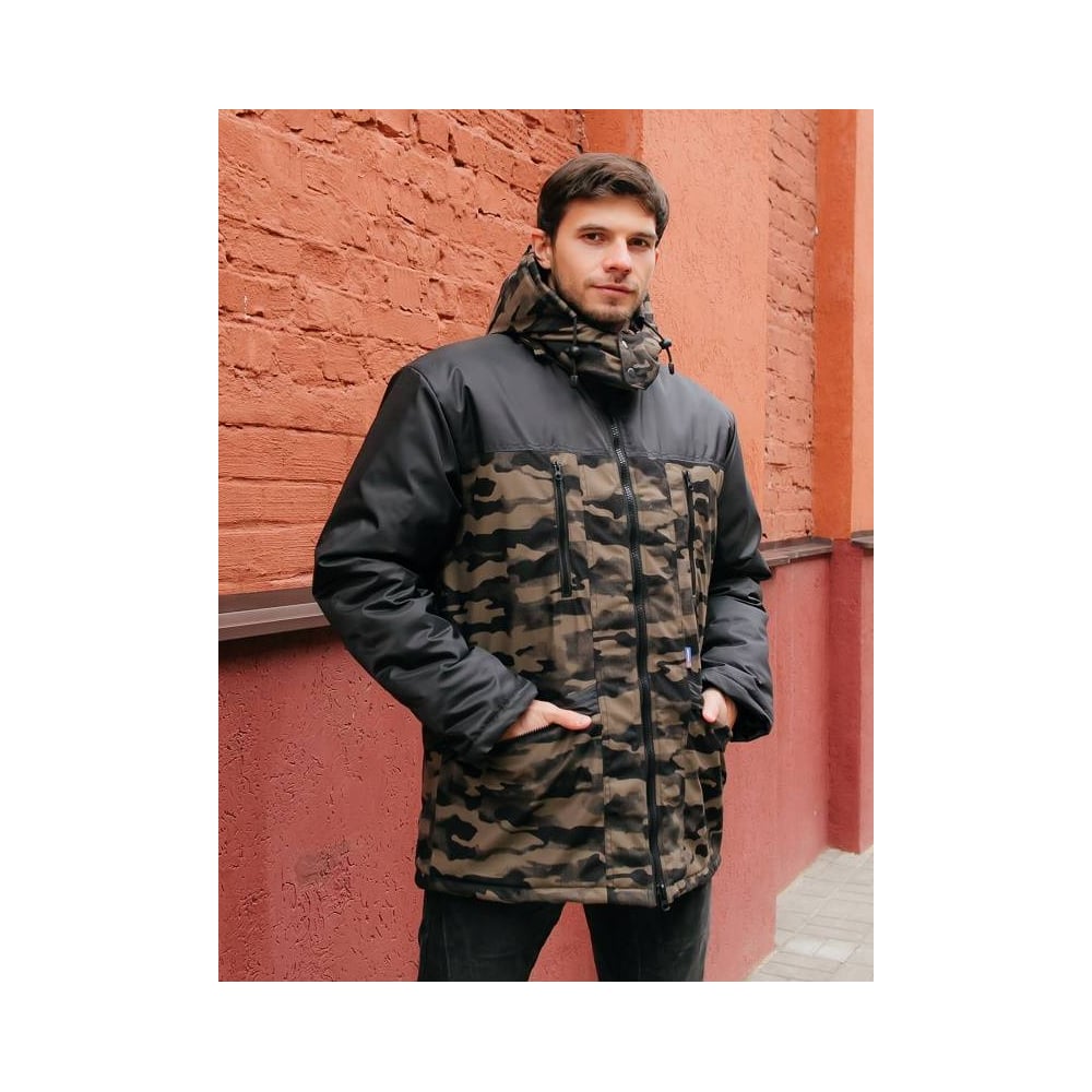 Изображение товара Куртка утепленная ООО ГУП Бисер Альбатрос Лес NEW КМФ/черный, размер 112-116, рост 170-176 4660391424821