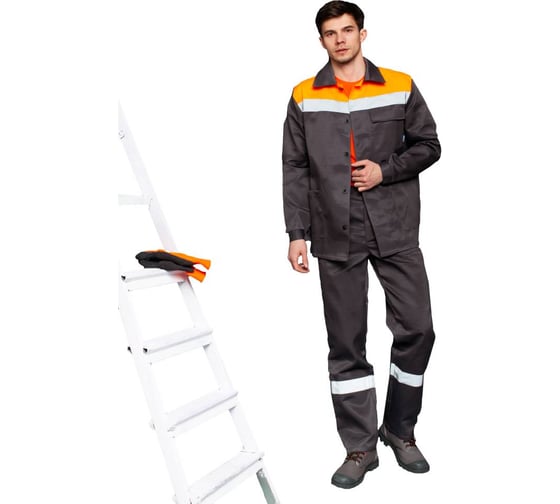 Изображение товара Костюм ООО ГУП Бисер Магистраль Orange темно-серый/оранжевый/СВП, размер 52-54, рост 170-176 4620202853295