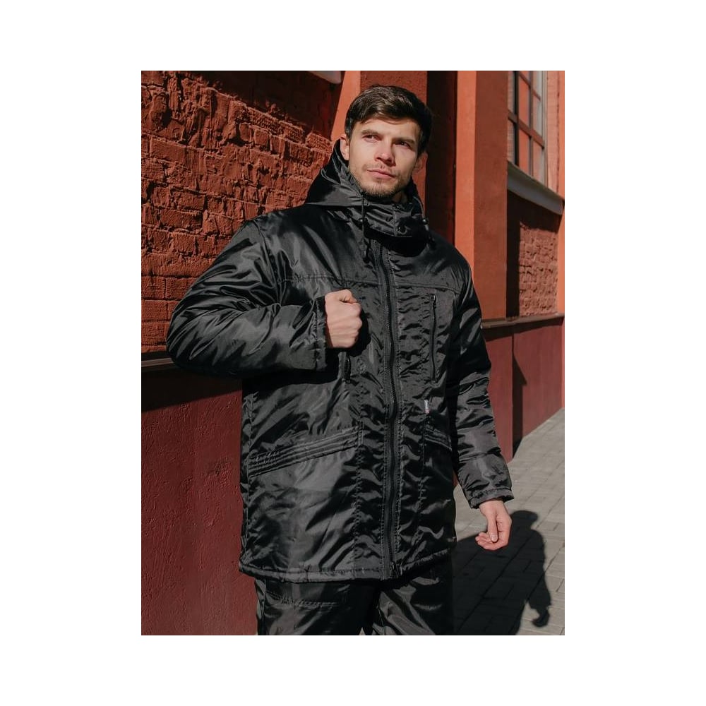 Изображение товара Мужская утепленная куртка ООО ГУП Бисер Альбатрос NEW Оксфорд черный размер 60-62