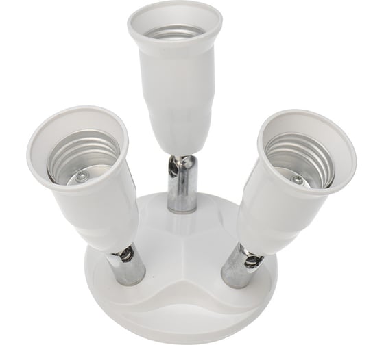 Изображение товара Цокольный разветвитель REXANT Е27 на 3хЕ27 поворотный белый 11-8863