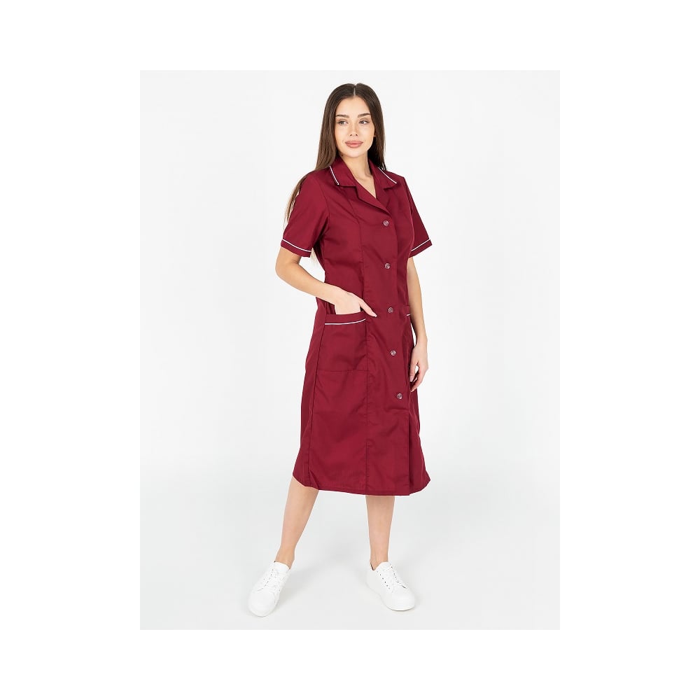 Изображение товара Халат для женщин ООО ГУП Бисер Классика-Лайт бордовый и белый 52-54