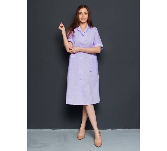 Изображение товара Халат ООО ГУП Бисер Классика-Лайт сиреневый, размер 68-70, рост 170-176 4660391420717