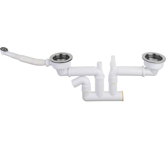 Изображение товара Комплект выпуск с сифоном для мойки LONGRAN с двумя чашами S1200