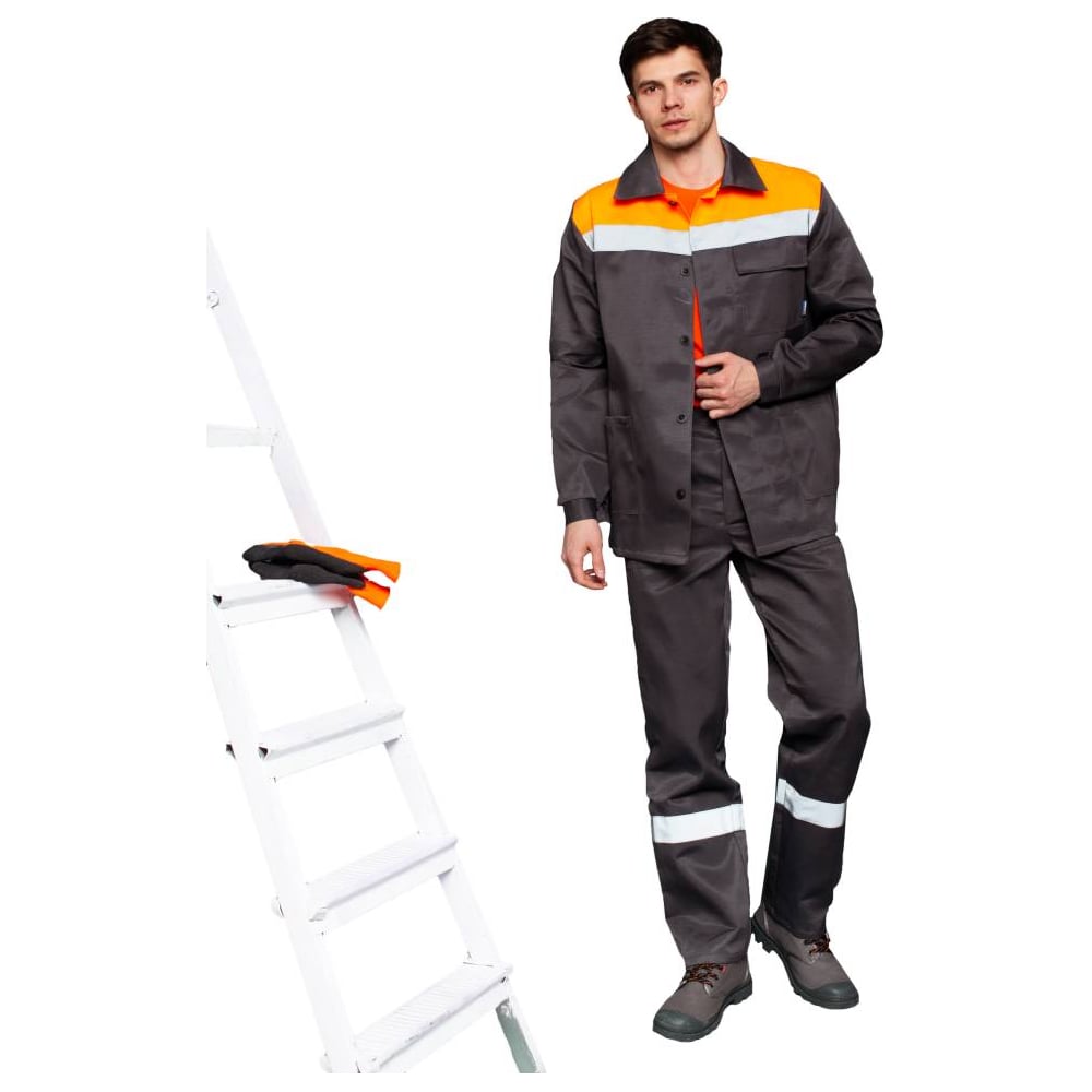 Изображение товара Мужской костюм-двойка ООО ГУП Бисер Магистраль Orange темно-серый/оранжевый размер 48-50