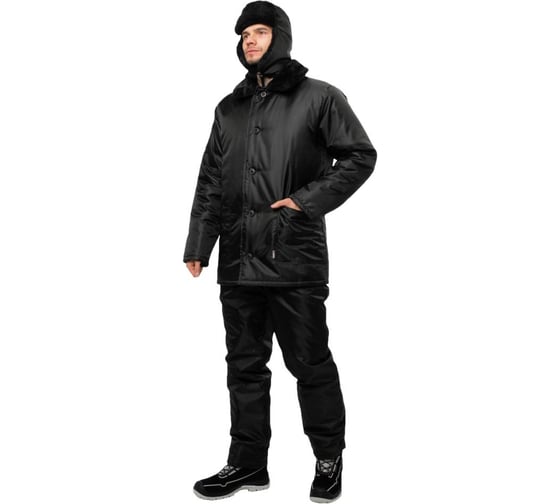 Изображение товара Куртка утепленная ООО ГУП Бисер Работник BLACK Оксфорд черный, размер 104-108, рост 170-176 4660391424487