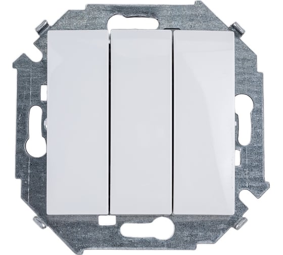 Изображение товара Трехклавишный выключатель Simon 10А, 250В, винтовой зажим, белый 18 1591391-030