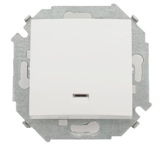 Изображение товара Одноклавишный выключатель Simon с подсветкой, 16А, 250В, винтовой зажим, белый 20 1591104-030