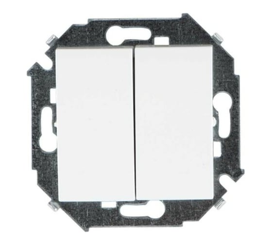 Изображение товара Двухклавишнный проходной переключатель Simon 16А, 250В, винт.зажим, белый 20 1591397-030