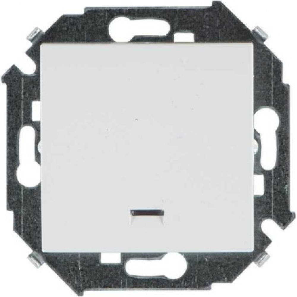 фото Клавишная кнопка simon с подсветкой, 16а, 250в, винтовой зажим, белый 20 1591160-030