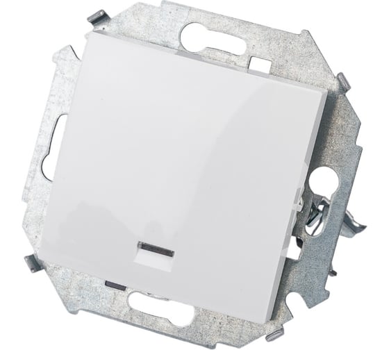 Изображение товара Клавишная кнопка Simon с подсветкой, 16А, 250В, винтовой зажим, белый 20 1591160-030