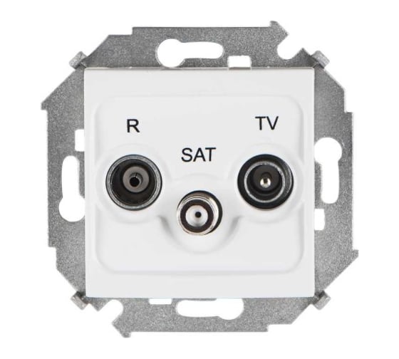 Изображение товара Розетка Simon R-TV-SAT одиночная, винтовой зажим, белый 1 1591466-030
