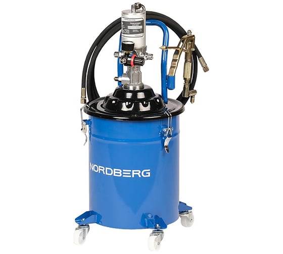 Изображение товара Пневматическая установка для раздачи густой смазки NORDBERG с баком 20 л NO5020