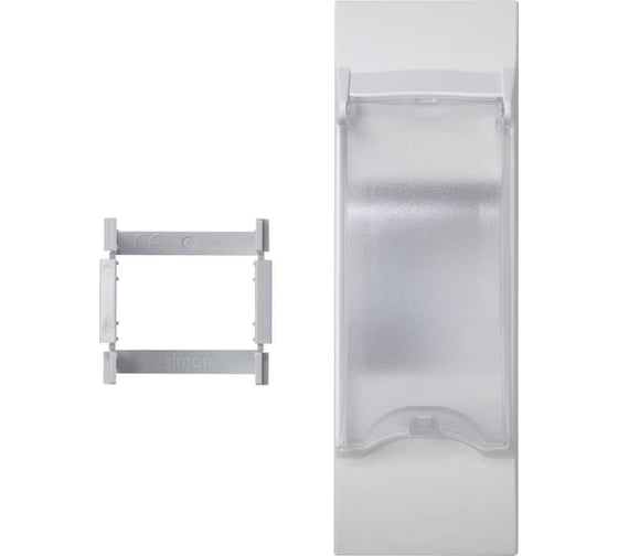Изображение товара Комплект Simon плата с прозрачной крышкой+DIN-адаптер для установки автоматики, 3хК45, белый KF03-09